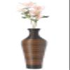 39-Inch Tall Standing Designer Floor Vase - Durable Artificial Rattan - Elegant Two-Tone Dark Brown Finish - Ideal Decor Accent for Living Room, Bedroom, Entryway - Stylish Home Decor Statement Piece view 1