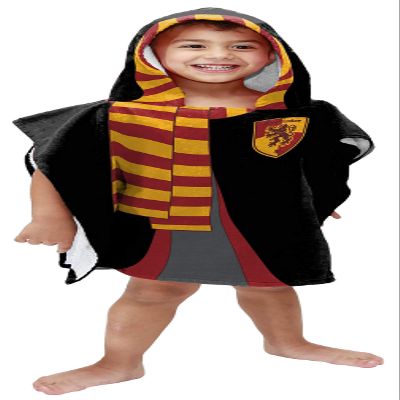 Jay Franco Harry Potter Gryffindor Kids Bath/Pool/Beach Hooded Poncho - Super Soft & Absorbent Cotton Towel, Measures 28 x 28 Inches (Official Harry Potter Product)