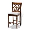 Baxton Studio Oscar Gray Upholstered Walnut Finished Wood 2-Piece Pub Chair Set view 3