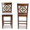 Baxton Studio Oscar Gray Upholstered Walnut Finished Wood 2-Piece Pub Chair Set view 4