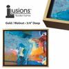 Creative Mark Illusions Floater Frame For 3/4" Deep Canvases - 11x14 Gold/Walnut - No Glass or Backing - Wood Composite Floating Illusion Frame for Canvas Paintings- With Hanging Hardware view 3
