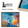 Creative Mark Illusions Floater Frame For 3/4" Deep Canvases - 12x12 Natural - No Glass or Backing - Wood Composite Floating Illusion Frame for Canvas Paintings- With Hanging Hardware view 3
