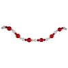 3-Finish Shatterproof Ball Christmas Garland - 6' x 4" - Red and White - Unlit view 1