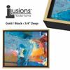 Creative Mark Illusions Floater Frame For 3/4" Deep Canvases - 11x14 Gold/Black - No Glass or Backing - Wood Composite Floating Illusion Frame for Canvas Paintings- With Hanging Hardware view 3