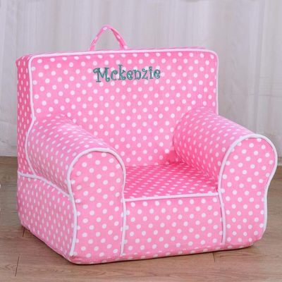 DIBSIES Personalized Creative Wonders Toddler Chair - Ages 1.5 to 4 Years Old (Pink Polka Dots)