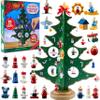 JOYIN Christmas 24 Days Countdown Advent Calendar with a Tabletop Wooden Christmas Tree and 28 Ornaments Snowman Santa Decorations for Boys, Girls and Kids Party Favors, Classroom Prizes, Xmas Gift view 1
