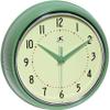 Infinity Instruments LTD. Retro 9 inch Silent Sweep Non-Ticking Mid Century Modern Kitchen Diner Wall Clock Quartz Movement Retro Wall Clock Decorative (Green) view 1