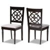 Baxton Studio Renaud 2-Piece Dining Chair Set - Grey Fabric Upholstered With Dark Brown Finished Wood view 1
