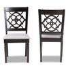 Baxton Studio Renaud 2-Piece Dining Chair Set - Grey Fabric Upholstered With Dark Brown Finished Wood view 2