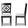 Baxton Studio Renaud 2-Piece Dining Chair Set - Grey Fabric Upholstered With Dark Brown Finished Wood view 3