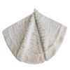 Fennco Styles Holiday Brushed Foil Print Faux Fur Christmas Tree Skirt 72 inch Round - Silver Metallic Design Tree Skirt for Home, Holiday Tree, Indoor and Special Occasion view 2