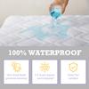 Down Etc | Hotel Waterproof Mattress Pad Lily Pads | 100% Cotton Twill Diamond Quilted | Bed Protector with Fitted Skirt | King Size, White view 4