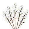 Kubert 5Pcs 20 inches 10 Heads Natural Dried Cotton Branches Farmhouse Artificial Flower Filler Floral Arrangement DIY Home Party Decor view 1