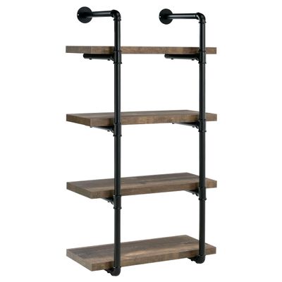 Coaster Home Furnishings Elmcrest 24-inch 4-Shelf Wall Bookshelf Rustic Oak 804426