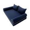 Prolinemax Style 4 - Mattress & Pillow Bolster Cushion for Outdoor Indoor Daybed Porch Swing Bed Contrast Trim Twin-XL Size AD101 | Covers ONLY | view 1
