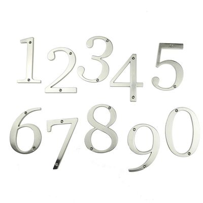 4 Inch Satin Nickel Material Door Plates Digital 0-9 Hotel Anti-drawing Zinc Alloy Building Door Number Floor Number Hotel Number (Color : Number5)