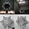 Christmas Projector Snowflake Christmas Treetop with Built-in Rotating Magic Ball LED Projector 3D Glitter Lighted Sliver Snow Tree Topper for Christmas Home Party Holiday,Rotating Snowflake view 4
