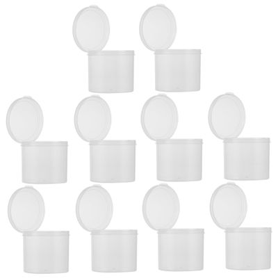 Baluue 10pcs Plastic Round Storage Boxes with Lids Lightweight Organizers for Pads and Small Items for Home Use and Travel