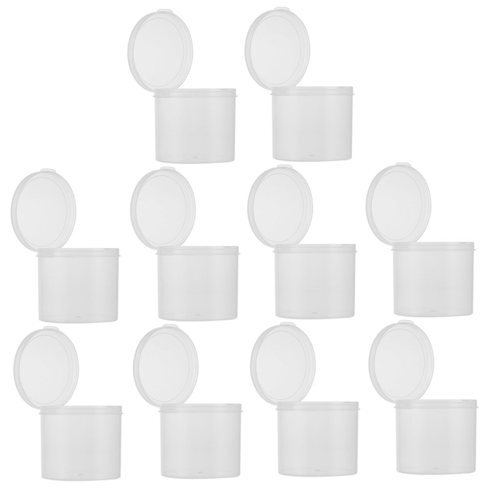 Baluue 10pcs Plastic Round Storage Boxes with Lids Lightweight Organizers for Pads and Small Items for Home Use and Travel