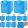 NERUB Set of 10 Reusable Grocery Bags Heavy Duty Shopping Bags Large Grocery Totes with Reinforced Bottom Super Sturdy Handles Washable, Blue view 1