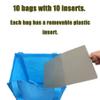 NERUB Set of 10 Reusable Grocery Bags Heavy Duty Shopping Bags Large Grocery Totes with Reinforced Bottom Super Sturdy Handles Washable, Blue view 3