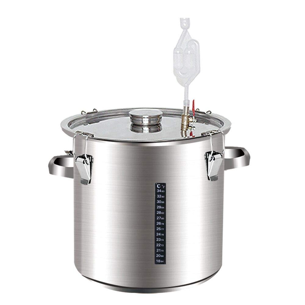 YUEWO 12-160L Fermentation Barrel Wine Barrel 201 Stainless Steel Fermentation Tank Wine Steaming Wine Storage Bucket (22L)