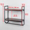 2-Tier Metal Industrial 23.6" Bathroom Shelves Wall Mounted,Rustic Wall Shelf Over Toilet,Towel Rack with Towel Bar,Utility Storage Shelf Rack, Floating Shelves Towel Holder,Retro Black view 3