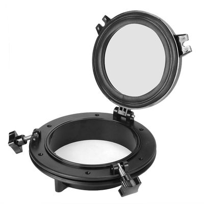 Small Marine Porthole Vent Window,Porthole Window,8in Round Ship Porthole Opening Portlight Black Easy Round Shape Installation Universal for RV Boat Yacht Porthole Window Porthole