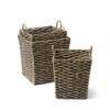 Artera Oversize Wicker Storage Basket - Set of 3 Woven Water Hyacinth Blanket Baskets with Handle, Natural Nesting Floor Storage Bins for Living Room, Bedroom or Laundry Room (Style 1) view 3
