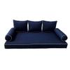 Prolinemax Style 3 - Mattress & Pillow Bolster Cushion for Outdoor Indoor Daybed Porch Swing Bed Contrast Trim Twin-XL Size AD101 | Covers ONLY | view 3
