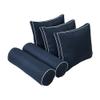 Prolinemax Style 3 - Mattress & Pillow Bolster Cushion for Outdoor Indoor Daybed Porch Swing Bed Contrast Trim Twin-XL Size AD101 | Covers ONLY | view 4