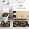 4 Pcs Camo Shower Curtain Set with Non-Slip Rug, Toilet Lid Cover, Bath Mat and 12 Hooks, Waterproof Shower Curtain Set for Bathroom - Forests Military Army Camouflage Pattern Uniform Style view 4