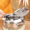 Alfaview Stainless Steel Tempura Deep Fryer Pot with Thermometer and Oil Drip Rack Lid , Japanese Deep Frying Pot for Chicken French Fries Fish and Shrimp Oil Frying Pan (Silver, 2200ml) view 3