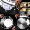 Alfaview Stainless Steel Tempura Deep Fryer Pot with Thermometer and Oil Drip Rack Lid , Japanese Deep Frying Pot for Chicken French Fries Fish and Shrimp Oil Frying Pan (Silver, 2200ml) view 4