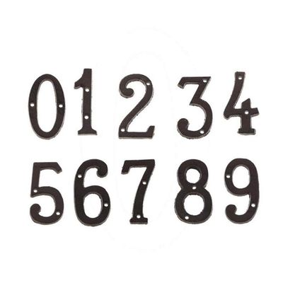 A To Z 0 To 9 Metal Letters & Numbers Cast Iron Decoration House Sign Doorplate DIY Cafe Wall 8cm Wrought Iron Letter Signs Dormitory Room Number (Color : 6)