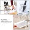 04 Kitchen Knife Holder Kitchen Storage Rack Large Capacity Cutlery Organizer Safe view 2