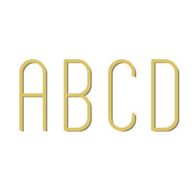 A-Z 70mm Golden Brass Letters Wall Decoration/Door Plates Villa Hotel Sign Plates Outdoor Bar Decor Metal Numbers Address Dormitory Room Number (Color : J)