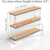 Clear Acrylic Display Shelf Case for Mini Funko Pop, Wooden Display Stand Riser 2 Layer Storage Rack for POP MART The Monsters Lazy Yoga Action Figures Collectibles Toys, 15.55" W x 3.78" D x 10.8" H view 2