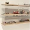Clear Acrylic Display Shelf Case for Mini Funko Pop, Wooden Display Stand Riser 2 Layer Storage Rack for POP MART The Monsters Lazy Yoga Action Figures Collectibles Toys, 15.55" W x 3.78" D x 10.8" H view 3