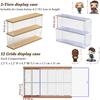 Clear Acrylic Display Shelf Case for Mini Funko Pop, Wooden Display Stand Riser 2 Layer Storage Rack for POP MART The Monsters Lazy Yoga Action Figures Collectibles Toys, 15.55" W x 3.78" D x 10.8" H view 4