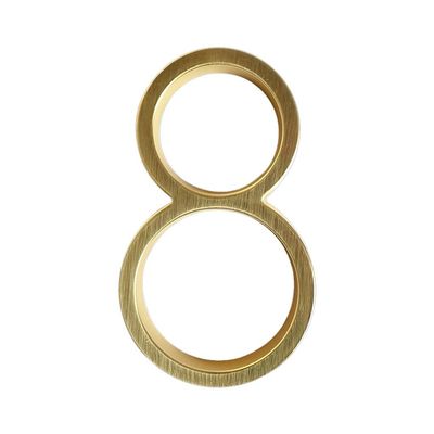 1Pc 0-9 Golden Floating House Number, 12.5cm/5inch Zinc Alloy Satin Brass Numbers Plaques, Door Plates Dormitory Room Number Street Address Outdoor Sign (Color : 8)