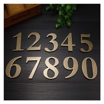 1 PC 10CM 6CM Metal Bronze House Number Door Plate Sign Door Number Sticker For Hotel Apartment Villa Home Door Plate (Color : Number 9)