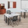 Regency Kee 48 x 24 in. Training & Seminar Table Durable Laminate Top with Modern Steel Post Legs, Adjustable Glides, Scratch & Stain Resistant Classroom or Office Table (White, Black Legs) view 2