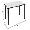 Regency Kee 48 x 24 in. Training & Seminar Table Durable Laminate Top with Modern Steel Post Legs, Adjustable Glides, Scratch & Stain Resistant Classroom or Office Table (White, Black Legs) view 3