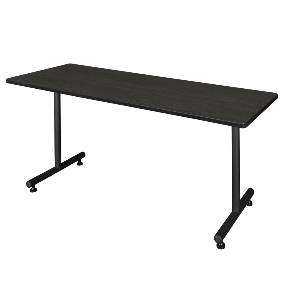 Regency Kobe 72 x 24 in. Steel T-Base Training & Caf Seminar Table Durable Laminate Worksurface with Rounded Corners, Adjustable Glides, Modern Classroom & Commercial Office Table (Ash Grey)