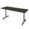 Regency Kobe 72 x 24 in. Steel T-Base Training & Caf Seminar Table  Durable Laminate Worksurface with Rounded Corners, Adjustable Glides, Modern Classroom & Commercial Office Table (Ash Grey) view 1
