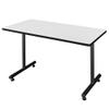 Regency Kobe 48 x 30 in. Steel T-Base Training & Caf Seminar Table  Durable Laminate Worksurface with Rounded Corners, Adjustable Glides, Modern Classroom & Commercial Office Table (White) view 1