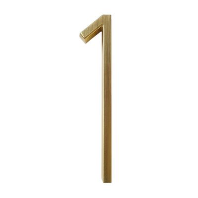 1Pc 0-9 Golden Floating House Number, 12.5cm/5inch Zinc Alloy Satin Brass Numbers Plaques, Door Plates Dormitory Room Number Street Address Outdoor Sign (Color : 1)