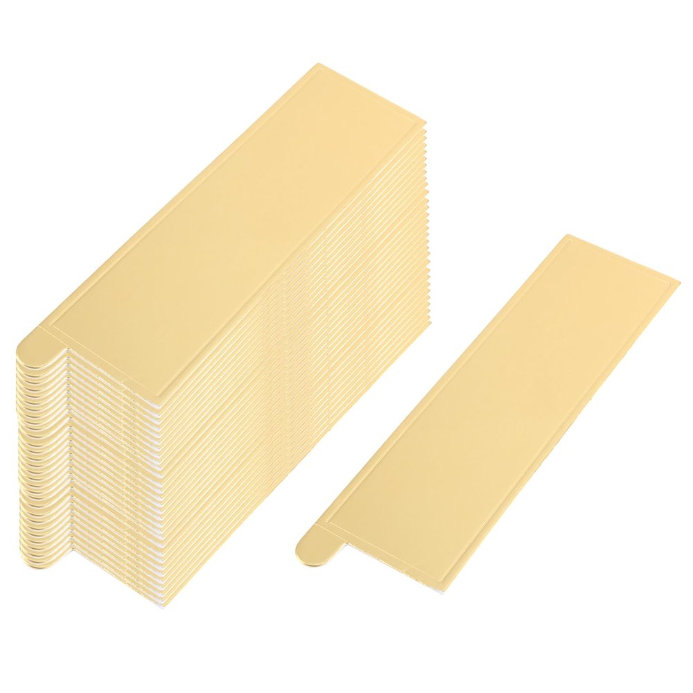 50PCS Mini Cake Boards, Gold Rectangular Mousse Cake Pop Dessert Displays Tray Cake Cardboard Plate Mousse Cupcake Base for Wedding Party Cake Pastry (5.5x1.5in)