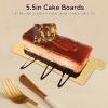 50PCS Mini Cake Boards, Gold Rectangular Mousse Cake Pop Dessert Displays Tray Cake Cardboard Plate Mousse Cupcake Base for Wedding Party Cake Pastry (5.5x1.5in) view 2
